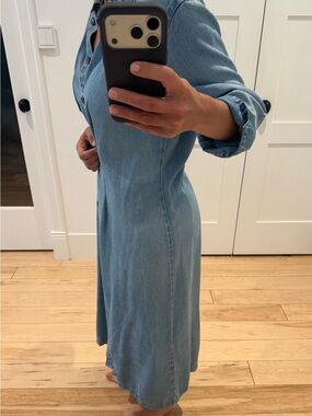 Classic Light Blue Denim Shirt Dress